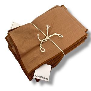 Crate & Barrel Cotton Merrow Stitch Pillow Covers - Desert Brown (425)‎